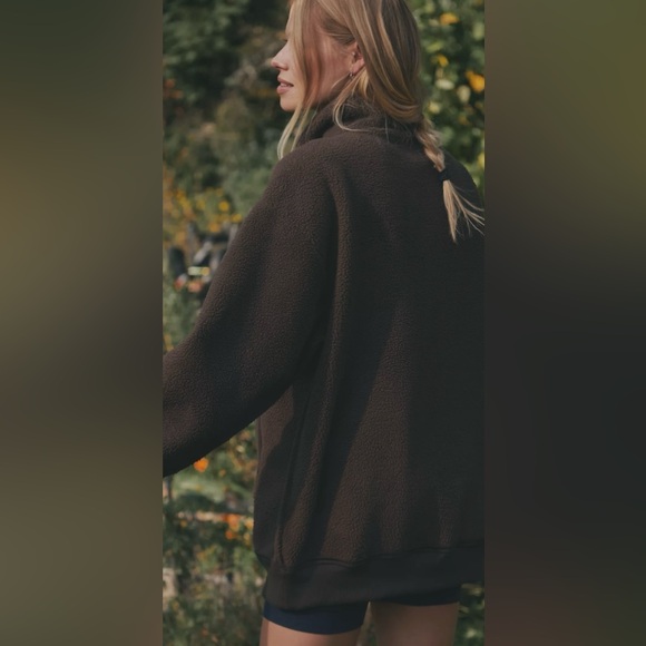 ANTHROPOLOGIE Chocolate Pilcro Half-Zip Pullover Sweatshirt - Picture 5 of 13